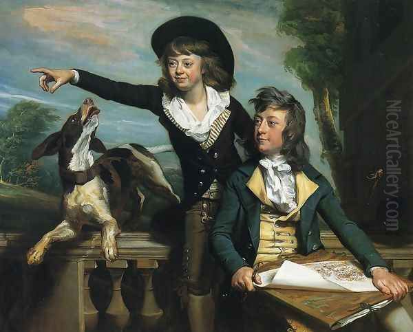 Charles Callis Western And His Brother Shirley Western Oil Painting by John Singleton Copley