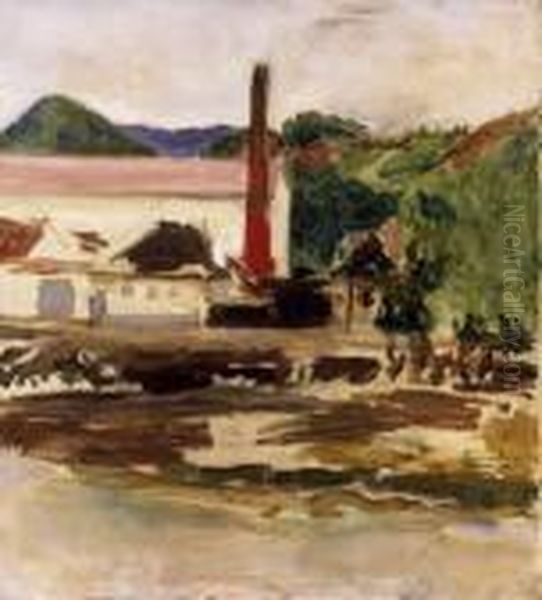 Nagybanya Oil Painting by Valer Ferenczy