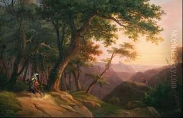 Scena Romantica Oil Painting by Salvatore Fergola