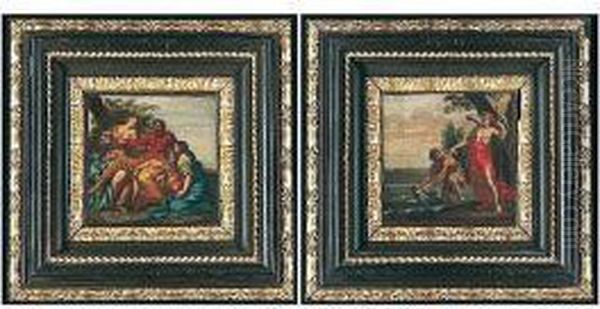 Lot And His Daughters Oil Painting by Giovanni Domenico Ferretti