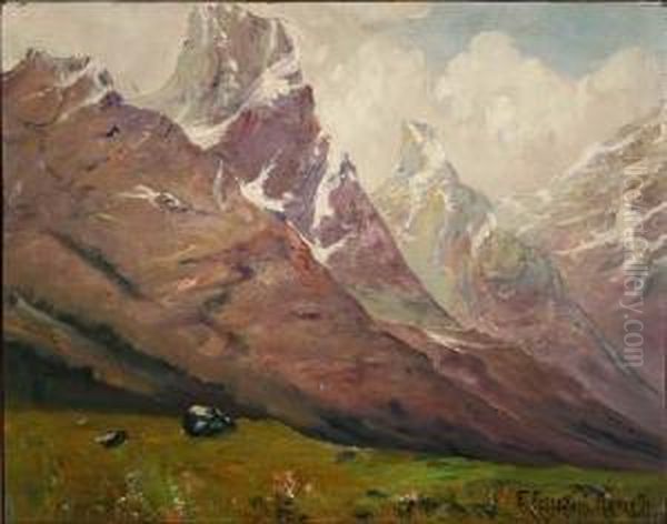 Dal Pocol, Gruppo Del Tofane Oil Painting by Emilia Ferrettini Rossotti