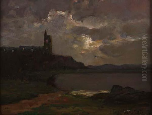 Castello Sul Lago Oil Painting by Emilia Ferrettini Rossotti