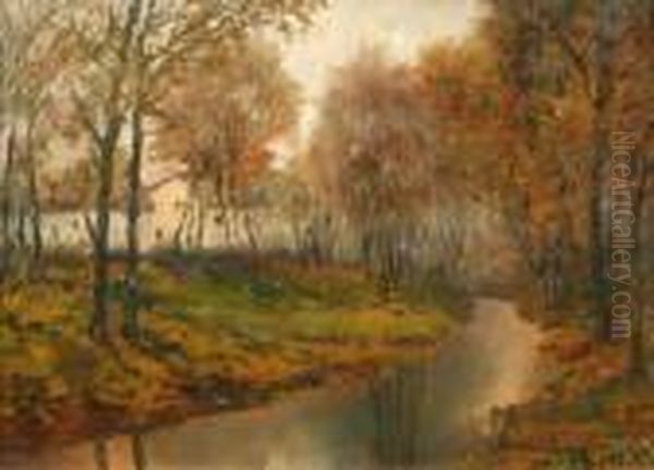 Ruscello Nel Bosco Oil Painting by Emilia Ferrettini Rossotti