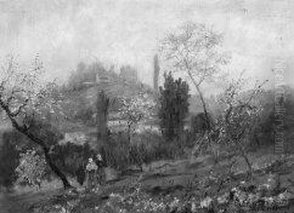 Paesaggio Collinare 3.5.1917 Oil Painting by Emilia Ferrettini Rossotti