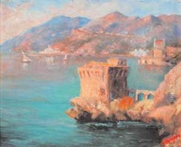 Costiera Amalfitana Oil Painting by Antonio Ferrigno