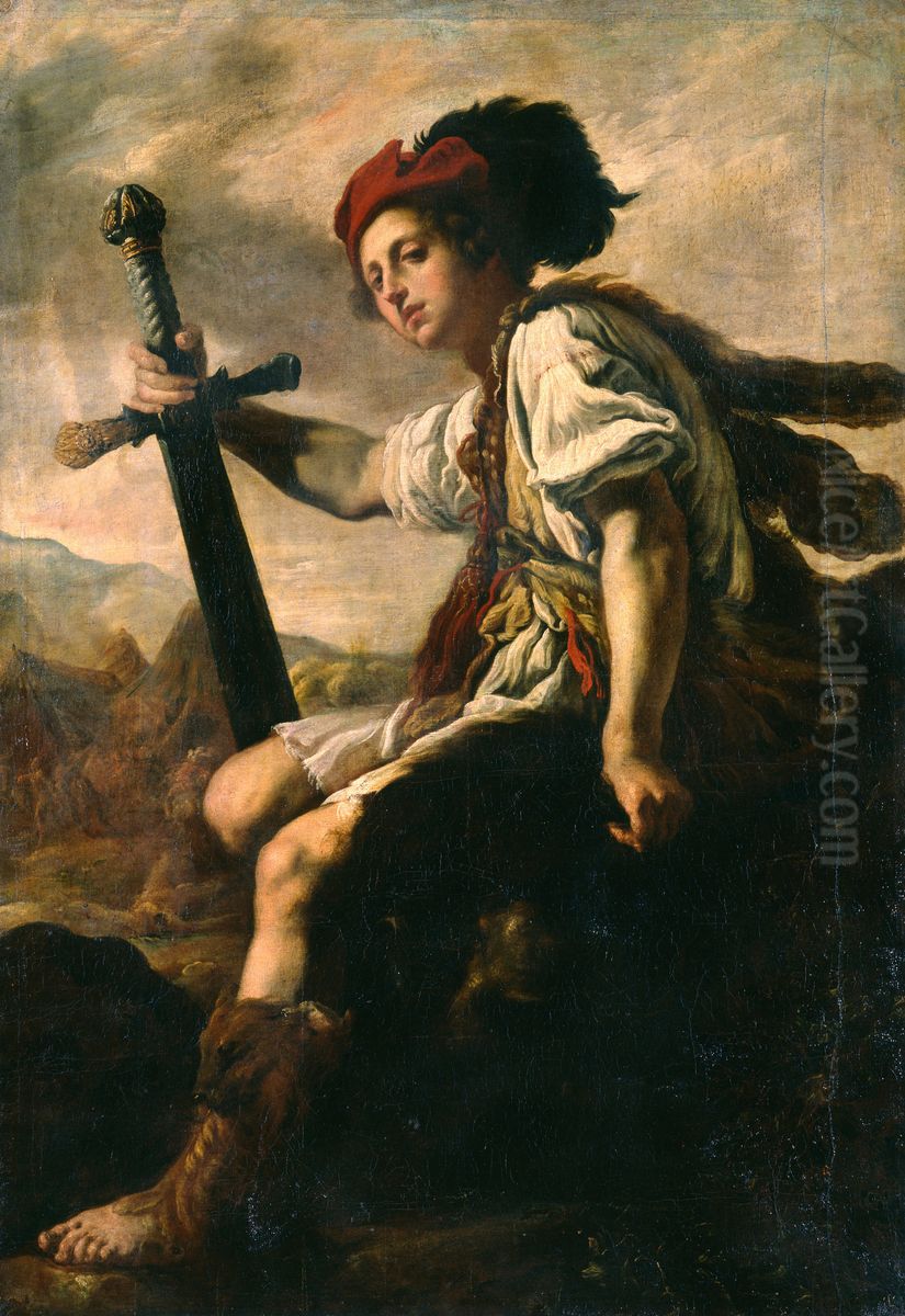 David With The Head Of Goliath Oil Painting by Domenico Fetti