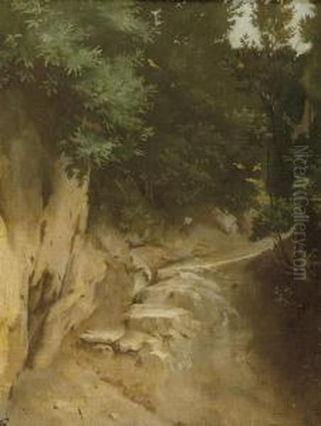 Study Of A Rocky Path Oil Painting by Anselm Friedrich Feuerbach