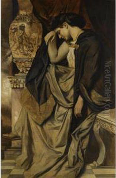 Medea An Der Urne (medea) Oil Painting by Anselm Friedrich Feuerbach