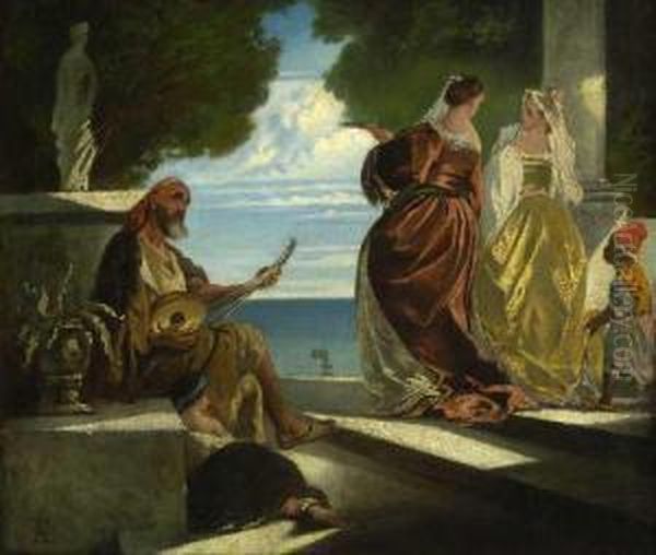Venezianische Szene. Oil Painting by Anselm Friedrich Feuerbach