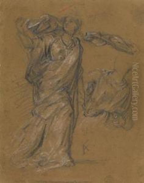 Athena Oil Painting by Anselm Friedrich Feuerbach