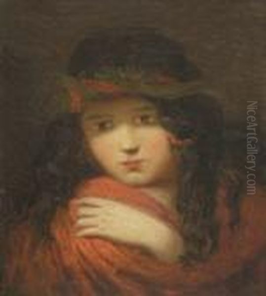 Kinderkopfchen. Oil Painting by Anselm Friedrich Feuerbach