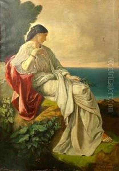 Ritratto Di Signora En Plein Air Oil Painting by Anselm Friedrich Feuerbach