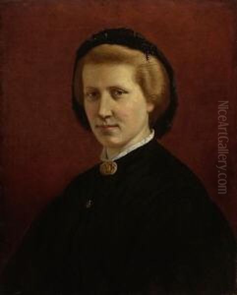 Damenbildnis. Oil Painting by Anselm Friedrich Feuerbach