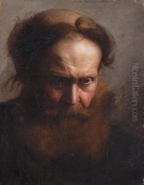 Studienkopf Eines Bartigen
 Mannes. Oil Painting by Anselm Friedrich Feuerbach