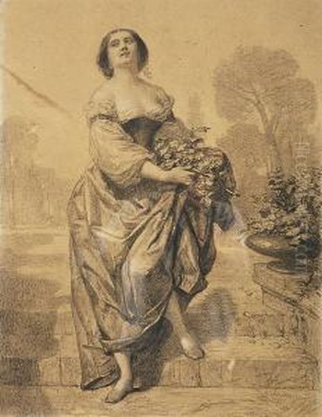 Elegante Dans Le Parc Oil Painting by Francois Nicolas Augustin Feyen-Perrin