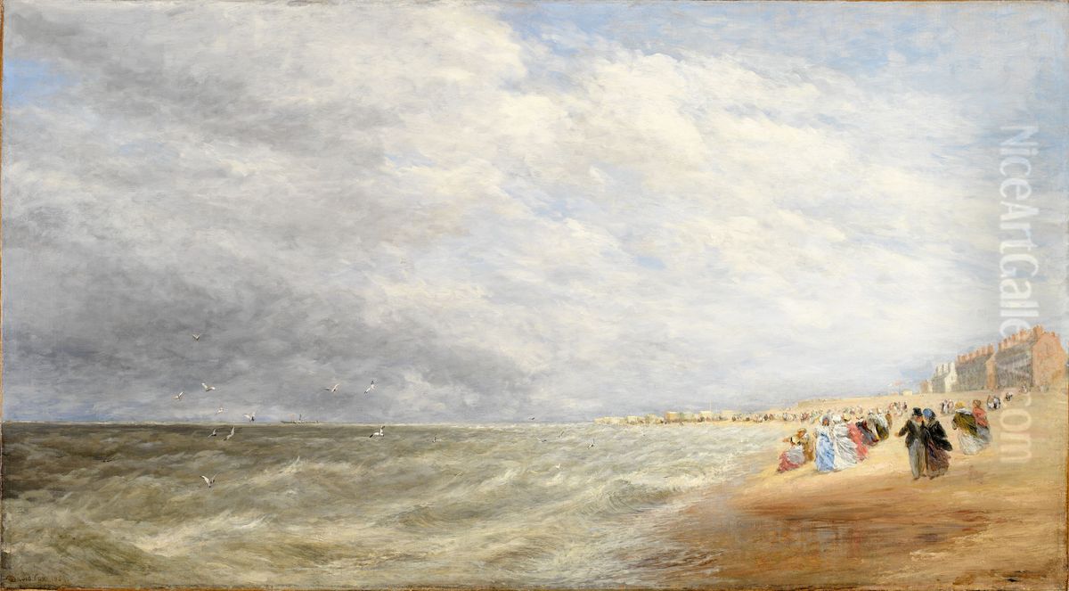 Rhyl Sands Oil Painting by David Cox