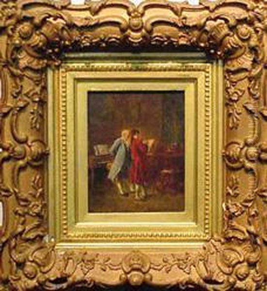 The Music Lesson Oil Painting by Benjamin Eugene Fichel