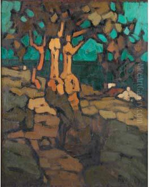  Arbres, Terracina  Oil Painting by Frederic Fiebig