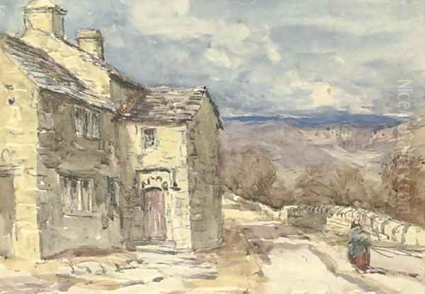 A figure on a lane Oil Painting by David Cox