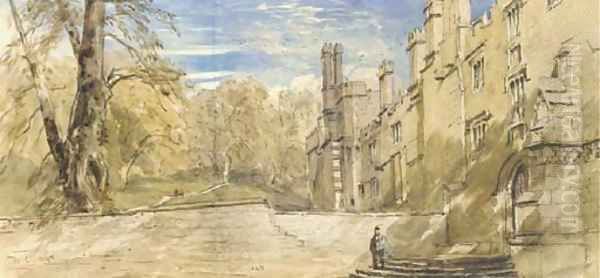 The Terrace, Haddon Hall, Derbyshire Oil Painting by David Cox