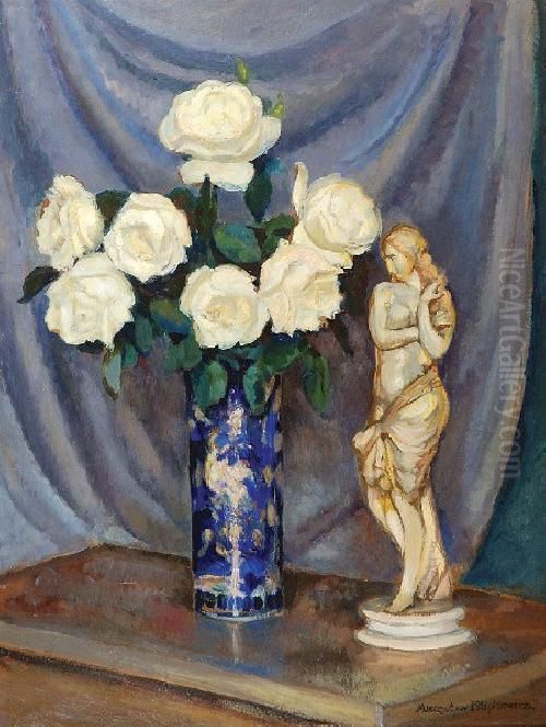 Roze W Wazonie Oil Painting by Mieczyslaw Filipkiewicz