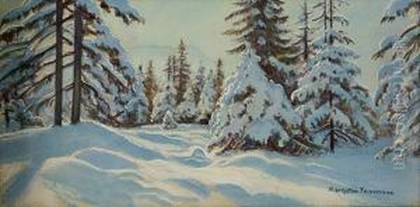 Pejzaz Zimowy Oil Painting by Mieczyslaw Filipkiewicz