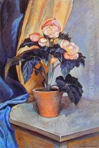Begonie Oil Painting by Mieczyslaw Filipkiewicz
