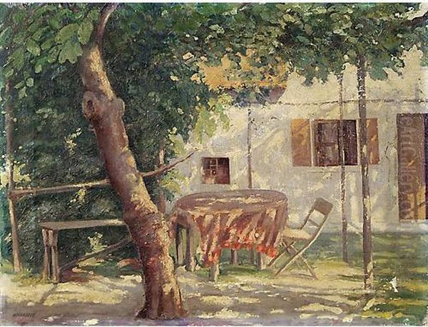 Cortile In Carso Oil Painting by Arturo Finazzer