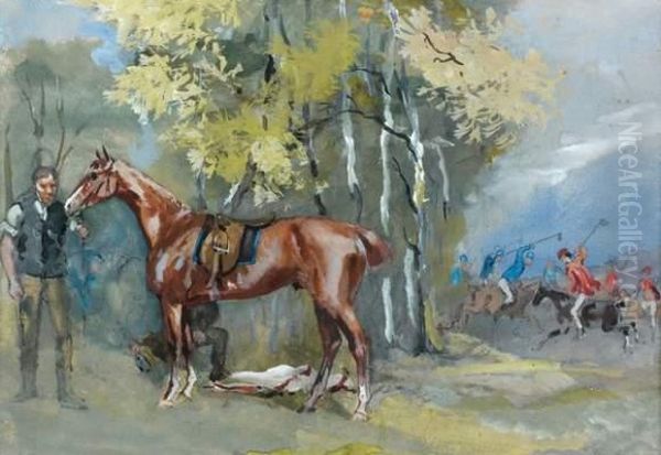 Cheval De Polo Oil Painting by Jules, Baron Finot