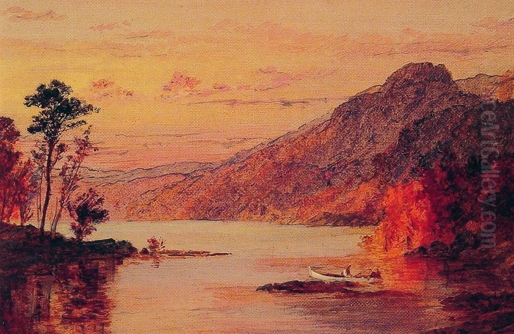 Lake Scene, Catskill Mountains Oil Painting by Jasper Francis Cropsey