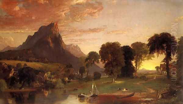 View near Sherburne, Chenango County, New York 2 Oil Painting by Jasper Francis Cropsey