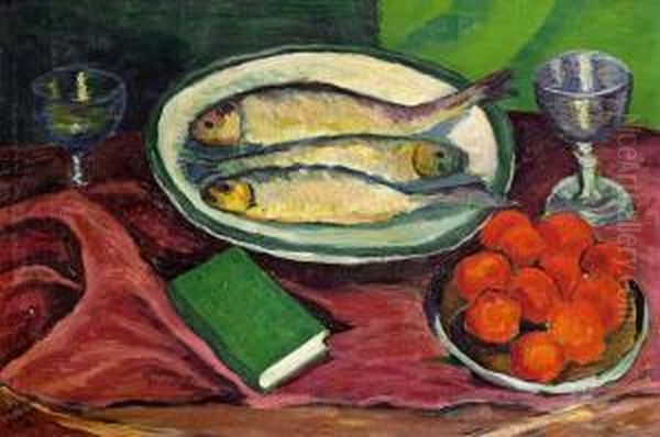 Stillleben Oil Painting by Johannes Fischer