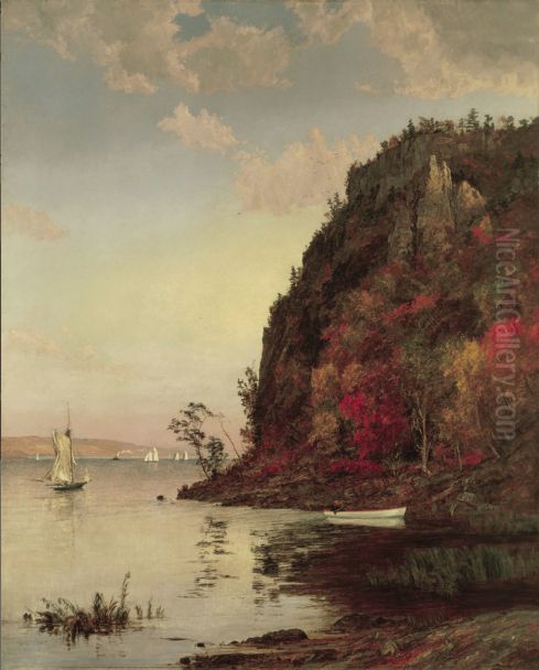 Under the Palisades, in October Oil Painting by Jasper Francis Cropsey