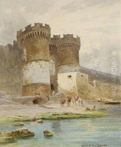 Rhodos - Tor In Die
 Altstadt. Oil Painting by Ludwig Hans Fischer