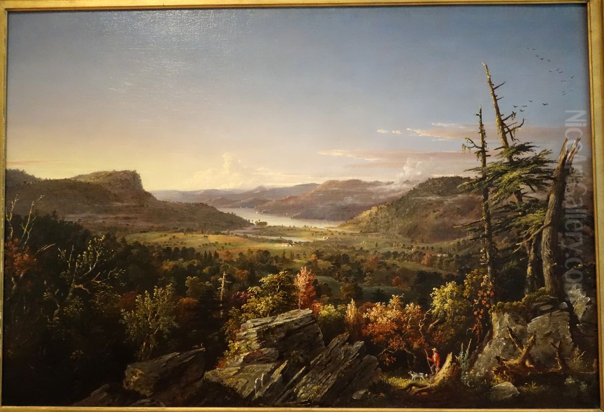 View of Greenwood Lake, New Jersey Oil Painting by Jasper Francis Cropsey