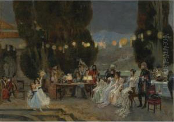 An Evening's Entertainment For Josephine Oil Painting by Francois Flameng
