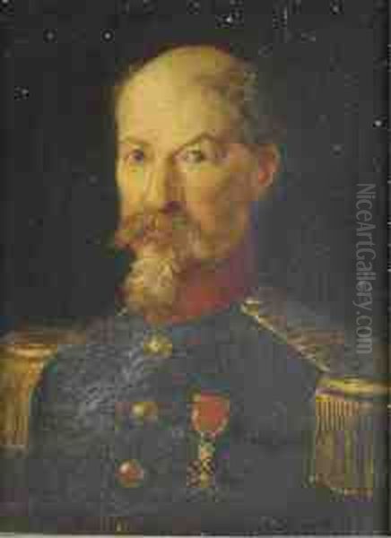 Portrait Of An Officer Oil Painting by Hippolyte Flandrin