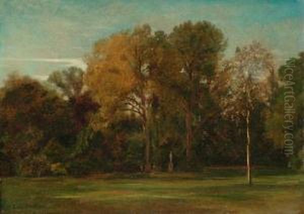  Interieur De Parc  Oil Painting by Paul Flandrin