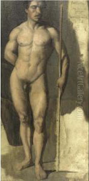 Academy Study Oil Painting by Paul Flandrin