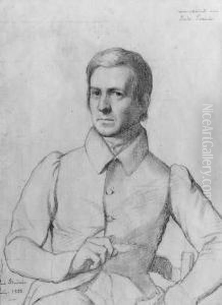 Portrait Of Jean-louis Lacuria Oil Painting by Paul Flandrin