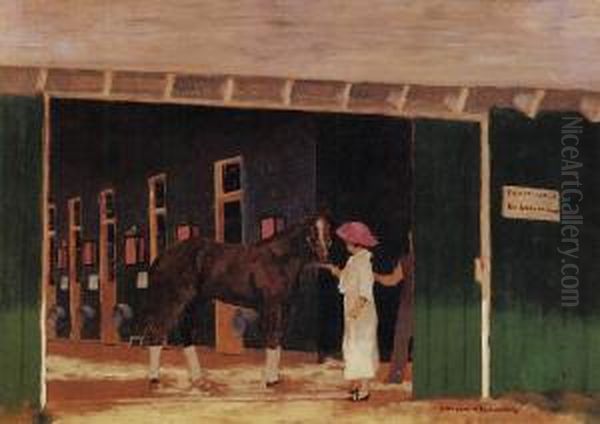 Mrs. Whitney And Cherry Pie Oil Painting by Vaughn Flannery