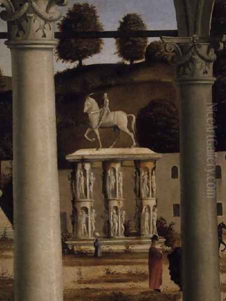 Equestrian Monument, from the Debate of St. Stephen (detail) Oil Painting by Vittore Carpaccio