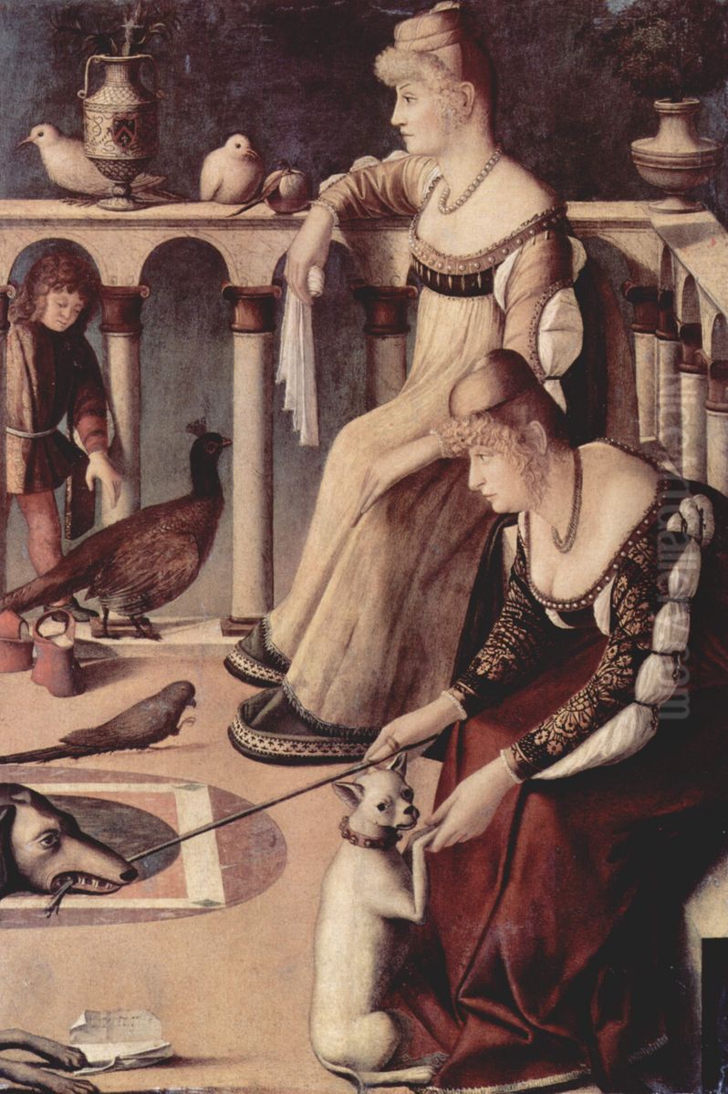 Two Venetian Ladies Oil Painting by Vittore Carpaccio