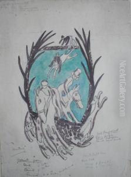 Stephen Coppel Notes That Flight
 And Edith Lawrence Collaborated On Modern Designs For Fabrics, 
Furnishings,
Articles Of Clothing Etc And That This Lot And The Subsequent One Are 
Preparatory Designs For That Purpose. See The Architectural Associati Oil Painting by Claude Flight