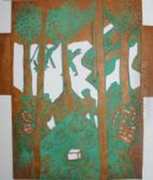 Untitled Oil Painting by Claude Flight