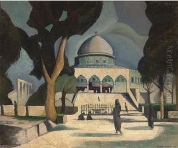 The Dome Of The Rock, Jerusalem Oil Painting by Claude Flight