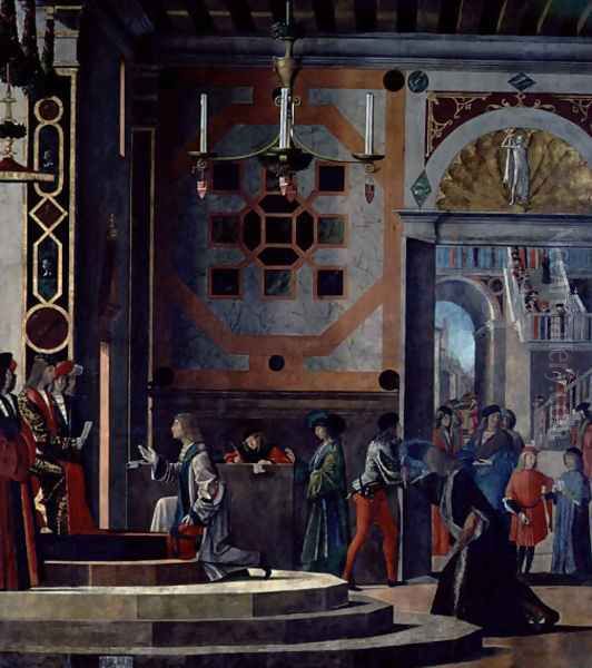 The Departure of the English Ambassadors, from the St. Ursula cycle, 1498 Oil Painting by Vittore Carpaccio