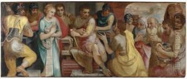 The Continence Of Scipio Oil Painting by Frans Floris
