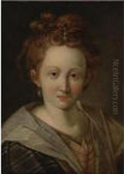 Head Of A Goddess Oil Painting by Frans Floris