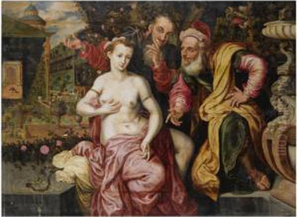 Susanna And The Elders Oil Painting by Frans Floris